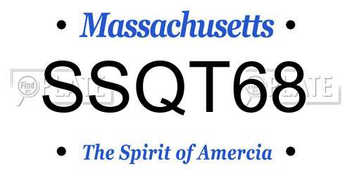 SSQT68 Massachusetts License Plate