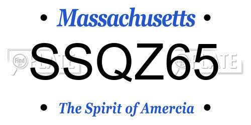SSQZ65 Massachusetts License Plate