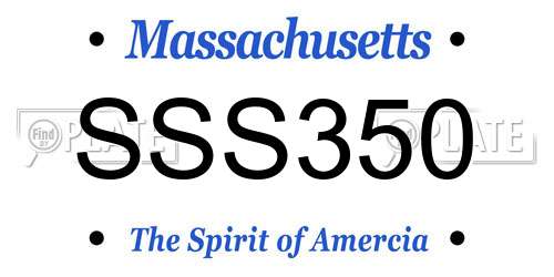 SSS350 Massachusetts License Plate