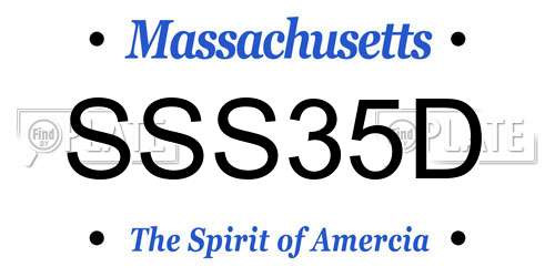 SSS35D Massachusetts License Plate