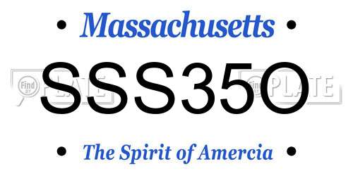 SSS35O Massachusetts License Plate