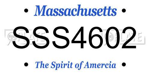 SSS4602 Massachusetts License Plate