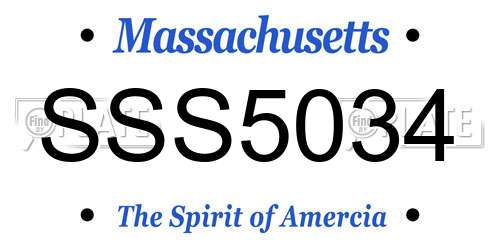 SSS5034 Massachusetts License Plate