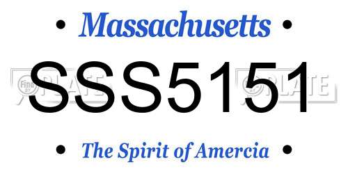 SSS5151 Massachusetts License Plate