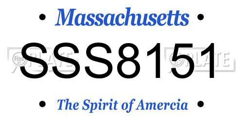 SSS8151 Massachusetts License Plate