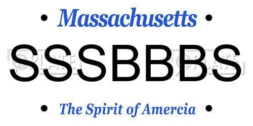 SSSBBBS Massachusetts License Plate
