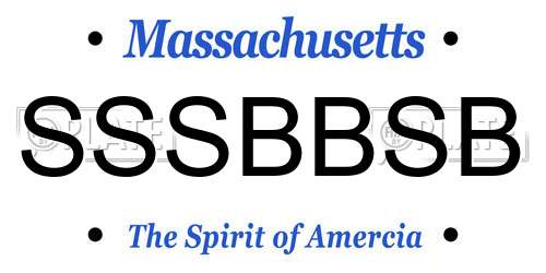 SSSBBSB Massachusetts License Plate