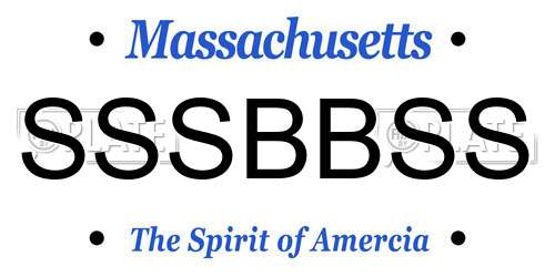 SSSBBSS Massachusetts License Plate