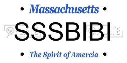 SSSBIBI Massachusetts License Plate