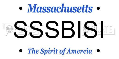 SSSBISI Massachusetts License Plate