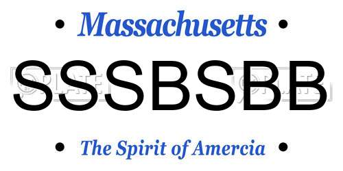 SSSBSBB Massachusetts License Plate