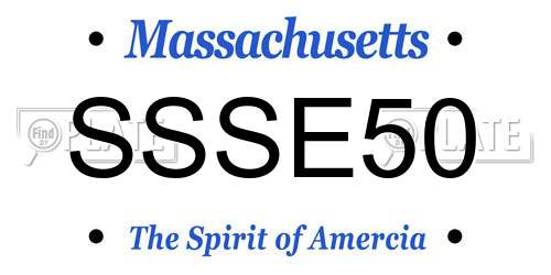 SSSE50 Massachusetts License Plate