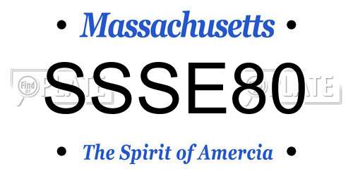 SSSE80 Massachusetts License Plate