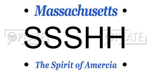 SSSHH Massachusetts License Plate