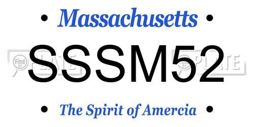 SSSM52 Massachusetts License Plate