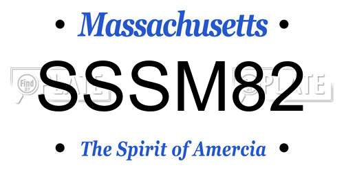 SSSM82 Massachusetts License Plate