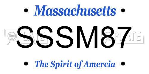 SSSM87 Massachusetts License Plate