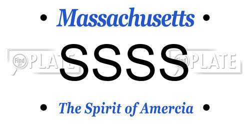 SSSS Massachusetts License Plate