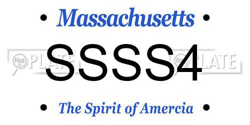SSSS4 Massachusetts License Plate