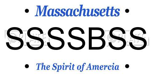 SSSSBSS Massachusetts License Plate