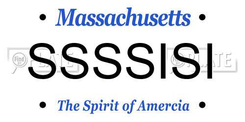 SSSSISI Massachusetts License Plate