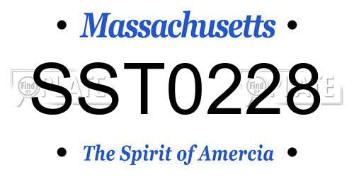 SST0228 Massachusetts License Plate