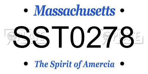 SST0278 Massachusetts License Plate