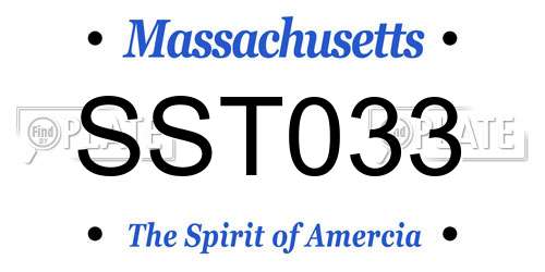 SST033 Massachusetts License Plate