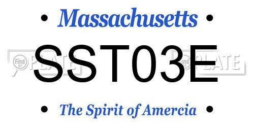 SST03E Massachusetts License Plate