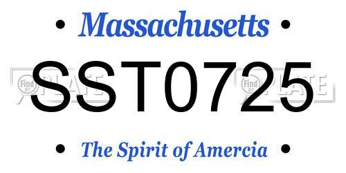 SST0725 Massachusetts License Plate