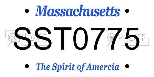 SST0775 Massachusetts License Plate