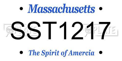 SST1217 Massachusetts License Plate