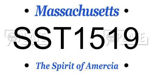 SST1519 Massachusetts License Plate