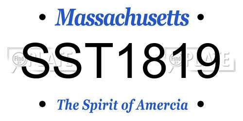 SST1819 Massachusetts License Plate