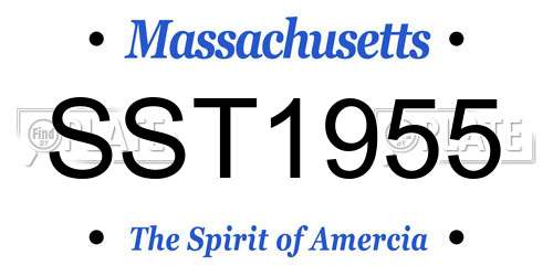 SST1955 Massachusetts License Plate