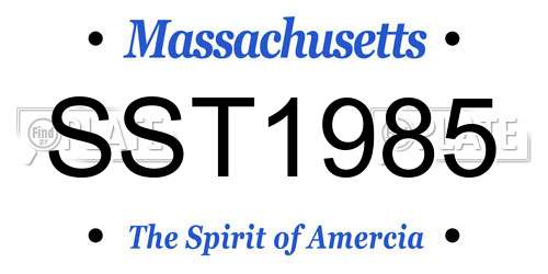 SST1985 Massachusetts License Plate