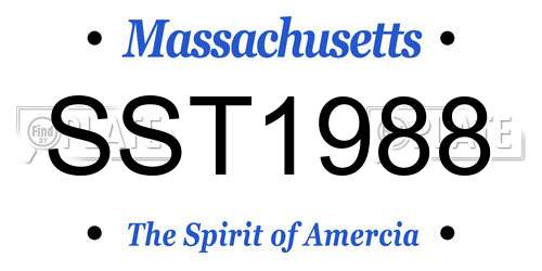 SST1988 Massachusetts License Plate