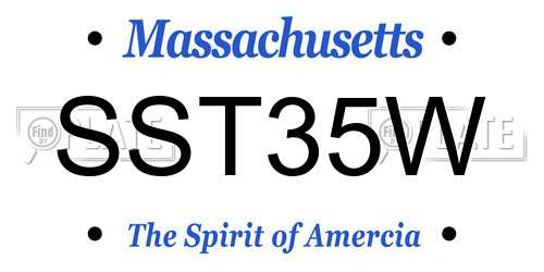 SST35W Massachusetts License Plate