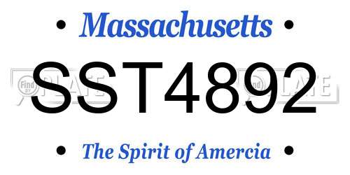 SST4892 Massachusetts License Plate