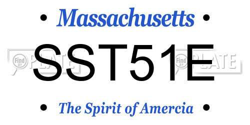 SST51E Massachusetts License Plate