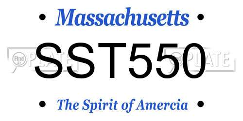 SST550 Massachusetts License Plate
