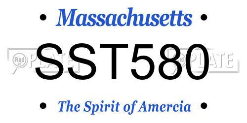 SST580 Massachusetts License Plate