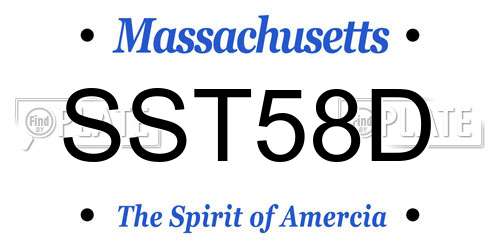 SST58D Massachusetts License Plate