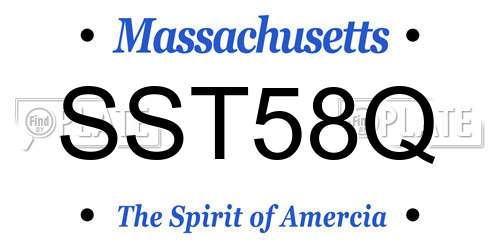 SST58Q Massachusetts License Plate