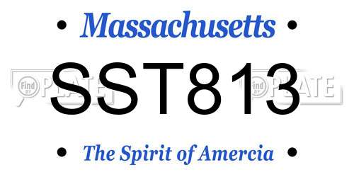 SST813 Massachusetts License Plate