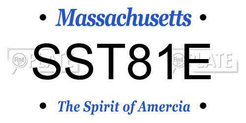 SST81E Massachusetts License Plate