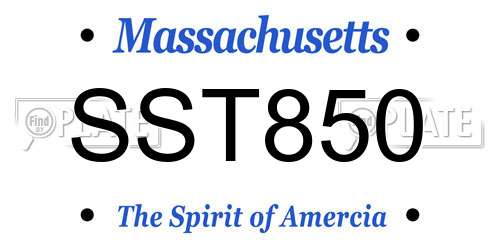 SST850 Massachusetts License Plate
