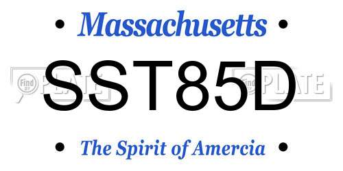 SST85D Massachusetts License Plate