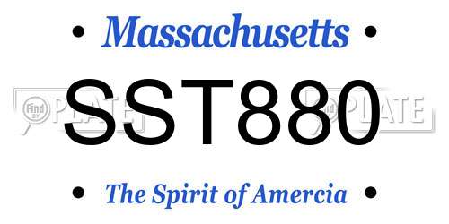 SST880 Massachusetts License Plate