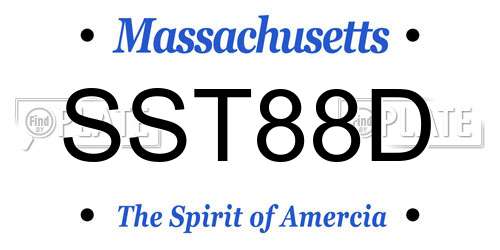 SST88D Massachusetts License Plate
